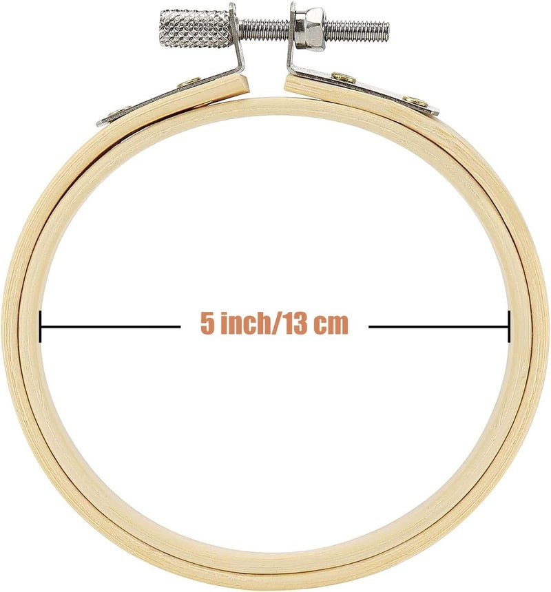 Norwex 12 Pieces 5 Inch Embroidery Hoops Adjustable Wooden Circle Cross Stitch Hoop Ring for Embroidery, Art Craft Handy Sewing and Christmas Decoration - Image 2